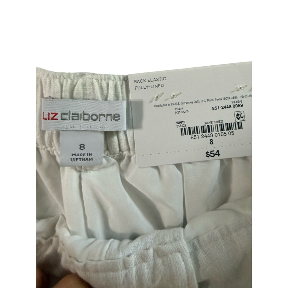 Liz‎ Claiborne White Wide-Leg High-Rise Pants size 8 - Picture 6 of 15